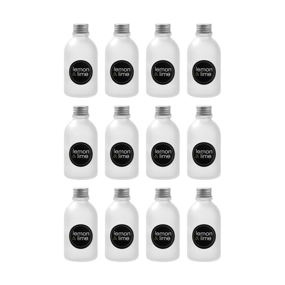 Lemon and Lime Verre Frost Glass Reusable Food Container Lid Silver 150ml (12 Pack)