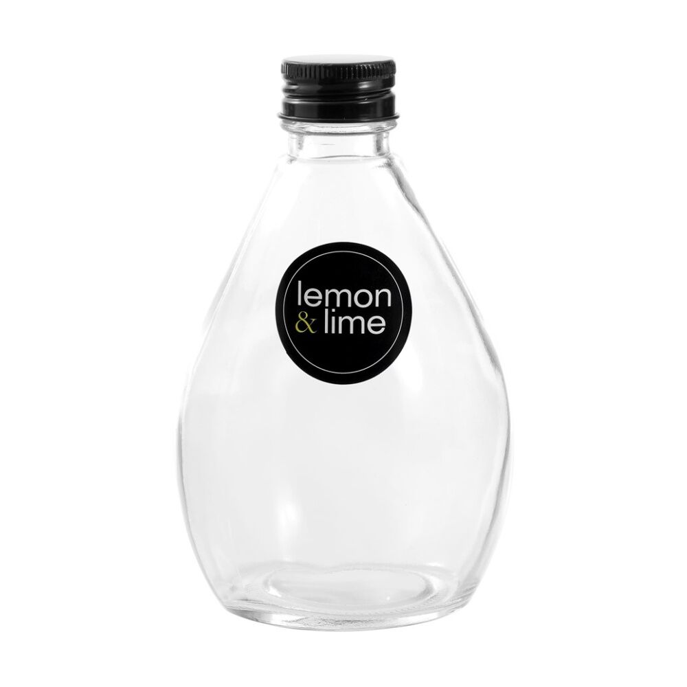 Lemon and Lime Verre Bulb Glass Reusable Food Container Lid Black 350ml (12 Pack) — image 2