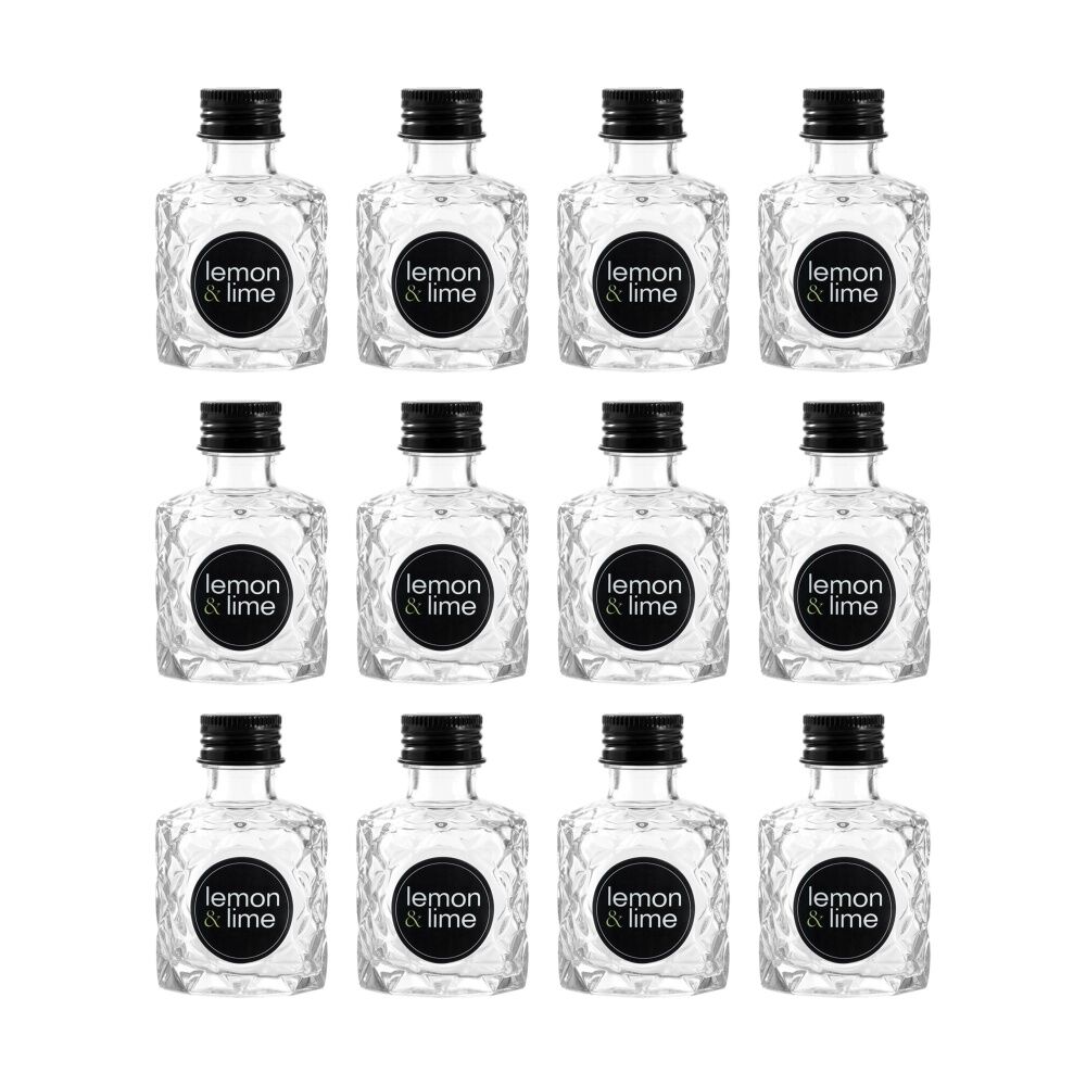 Lemon and Lime Verre Quilt Glass Reusable Food Container Lid Black 50ml (12 Pack)