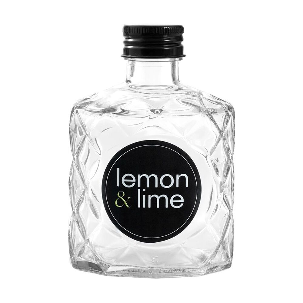 Lemon and Lime Verre Quilt Glass Reusable Food Container Lid Black 200ml