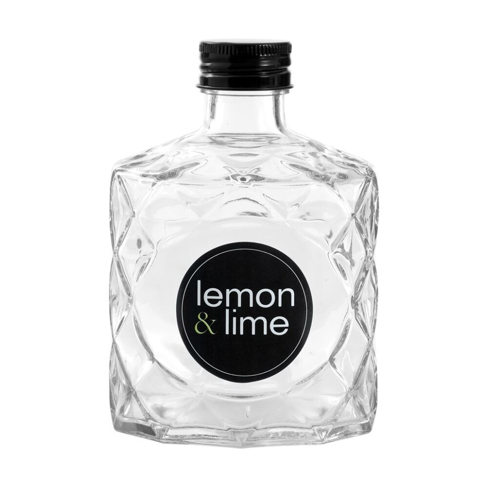 Lemon and Lime Verre Quilt Glass Reusable Food Container Lid Black 360ml