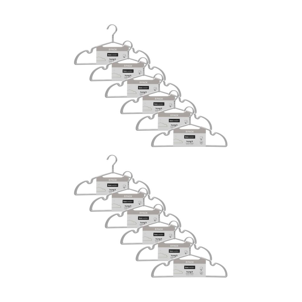 Boxsweden 8PK Boxsweden Hangit Suede Wardrobe Clothes Hangers Non-Slip 40.5cm (12 Pack)