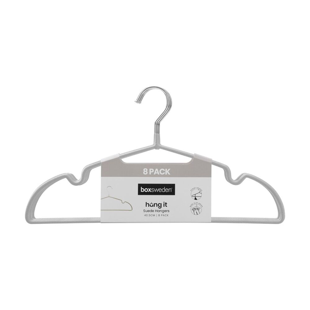 Boxsweden 8PK Boxsweden Hangit Suede Wardrobe Clothes Hangers Non-Slip 40.5cm (12 Pack) — image 2