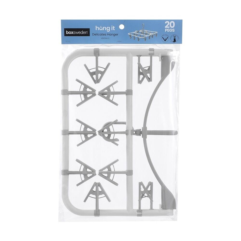 Boxsweden Delicates Foldable Laundry Clothes Drying Hanger 20 Pegs 43x34cm (2 Pack) — image 3