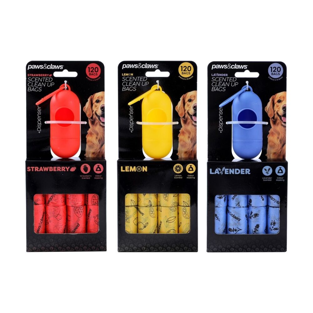 Paws and Claws Scented Poop Bags With Dispenser Assorted (120 Pieces) — image 2