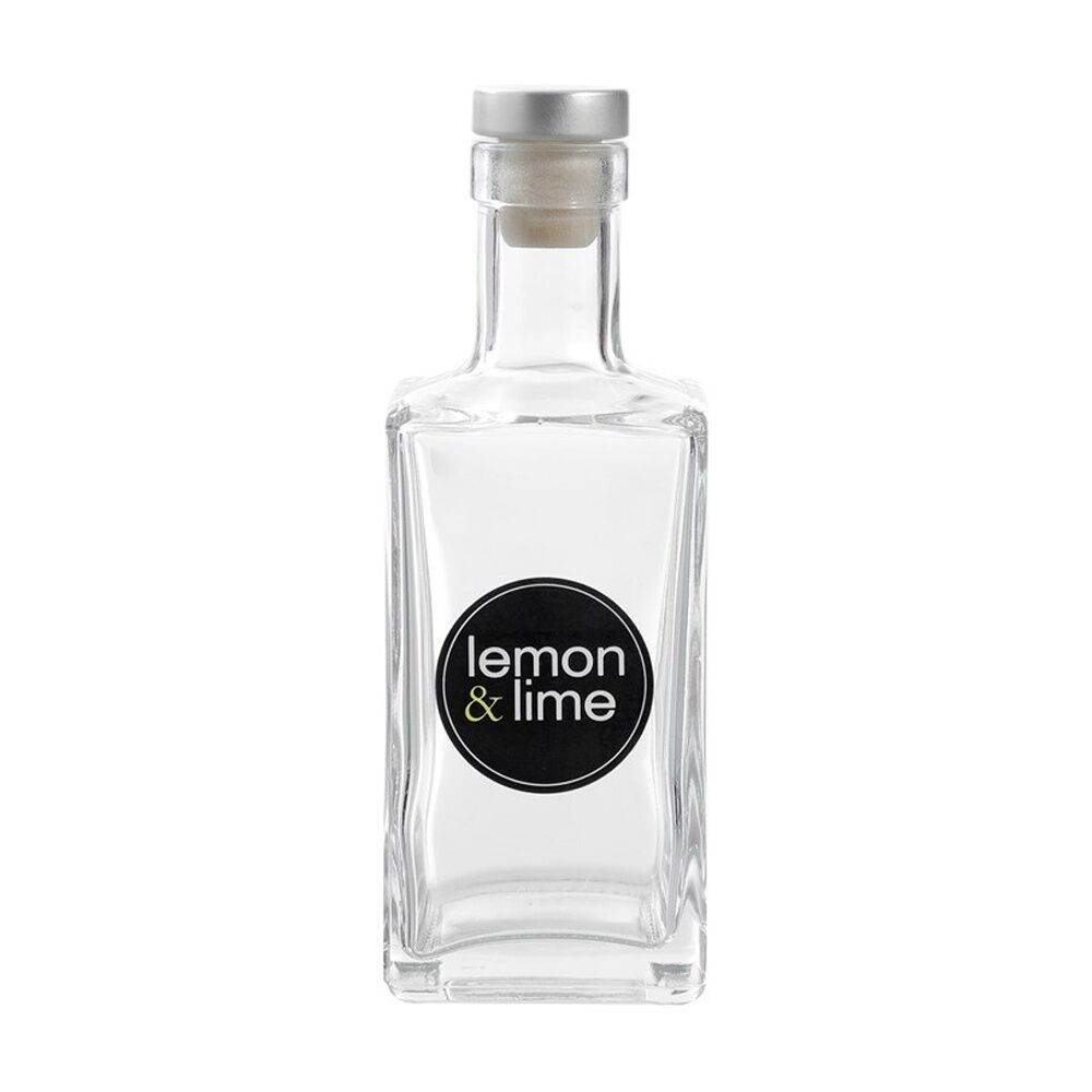Lemon and Lime Verre Square Glass Bottle Reusable Food Container 270ml