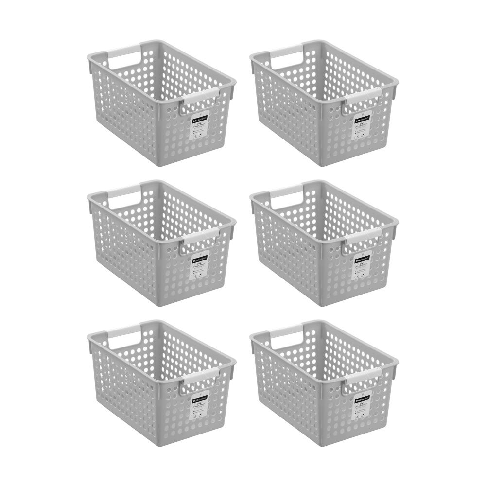 Boxsweden Lite Basket Home Organiser Storage Container Asst 4L 27x18x14cm (6 Pack)