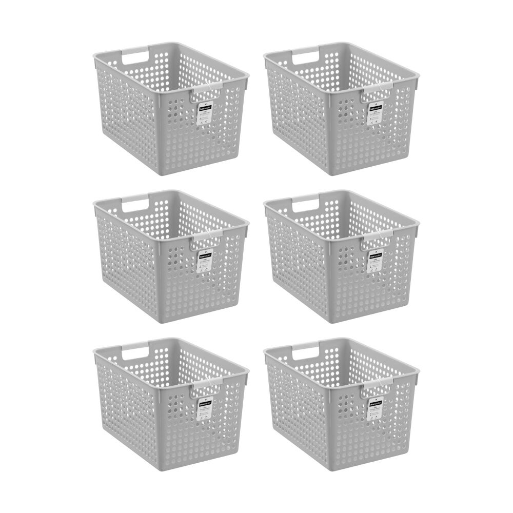 Boxsweden Lite Basket Home Organiser Storage Container Ast 12L 35x25.5x21cm (6 Pack)