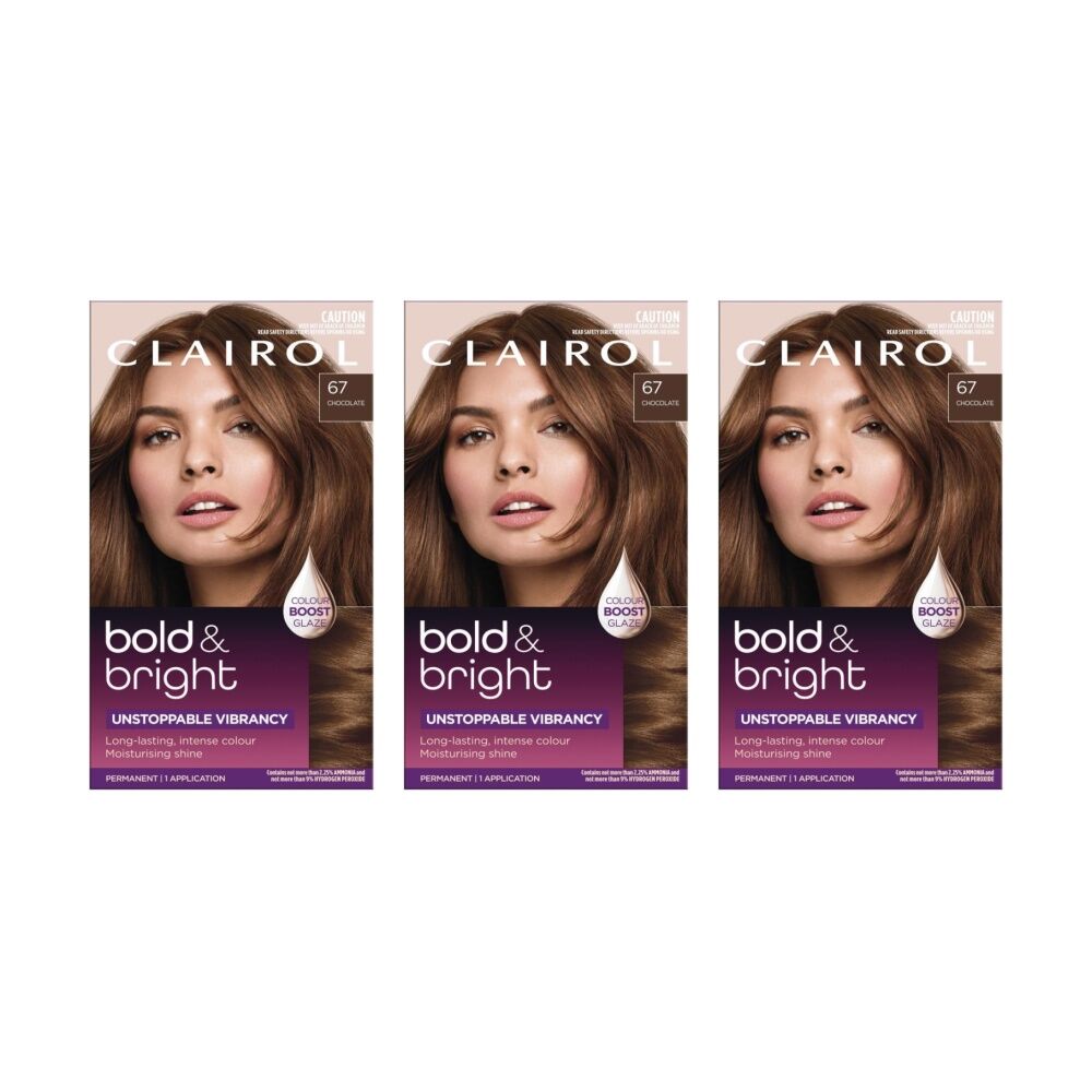 Clairol Permanent Hair Colour 1 Application Bold And Bright 67 Chocolate (3 Pack)