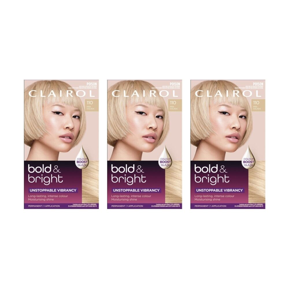 Clairol Permanent Hair Colour 1 Application Bold And Bright 110 Pina Colada (3 Pack)