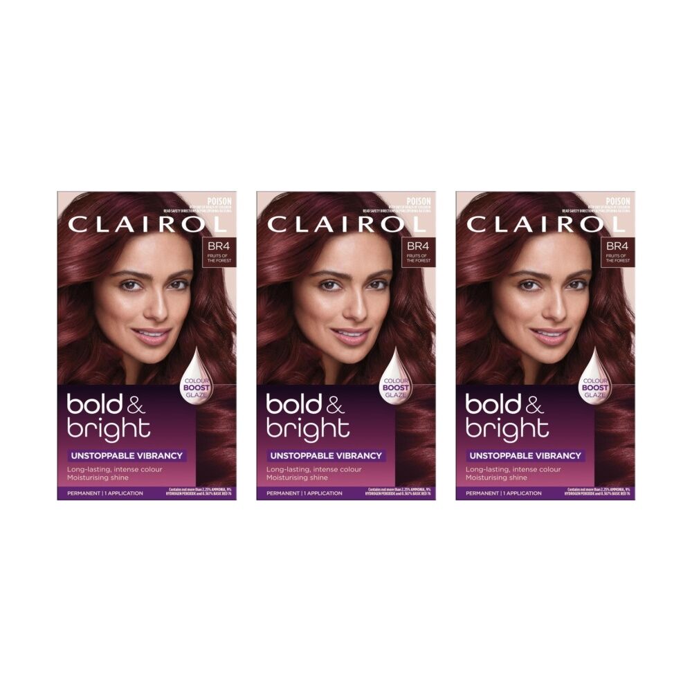 Clairol Permanent Hair Colour 1 Application Bold Bright BR4 Fruits Forest (3 Pack)
