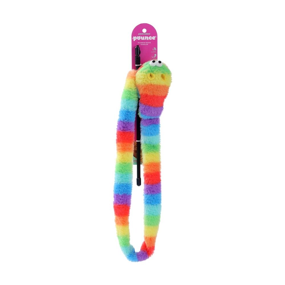 Paws and Claws Pounce Rainbow Pet Cat Toy Dangler Wand Plush 1.5m (6 Pack) — image 2