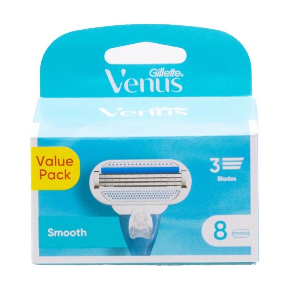 Gillette Venus 3 Blade Razor Cartridges Smooth Value Pack Women's (8 Pieces)