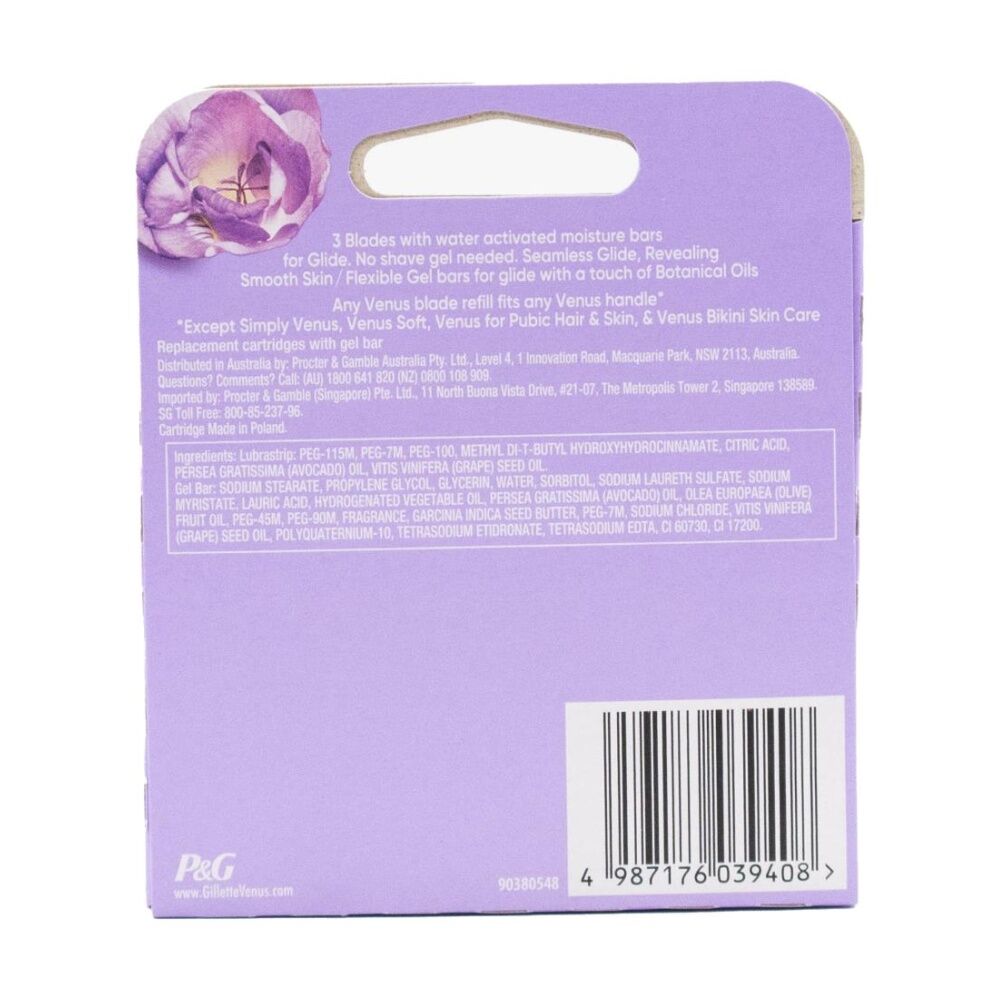 Gillette 4pc Gillette Venus Comfort Glide 3 Blade Razor Cartridge Freesia Scent (5 Pack) — image 3