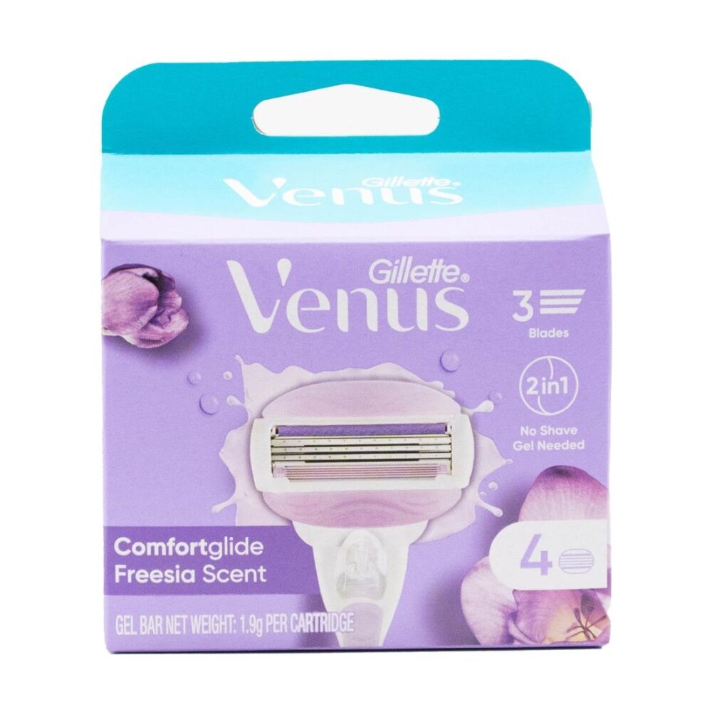 Gillette 4pc Gillette Venus Comfort Glide 3 Blade Razor Cartridge Freesia Scent (5 Pack) — image 2