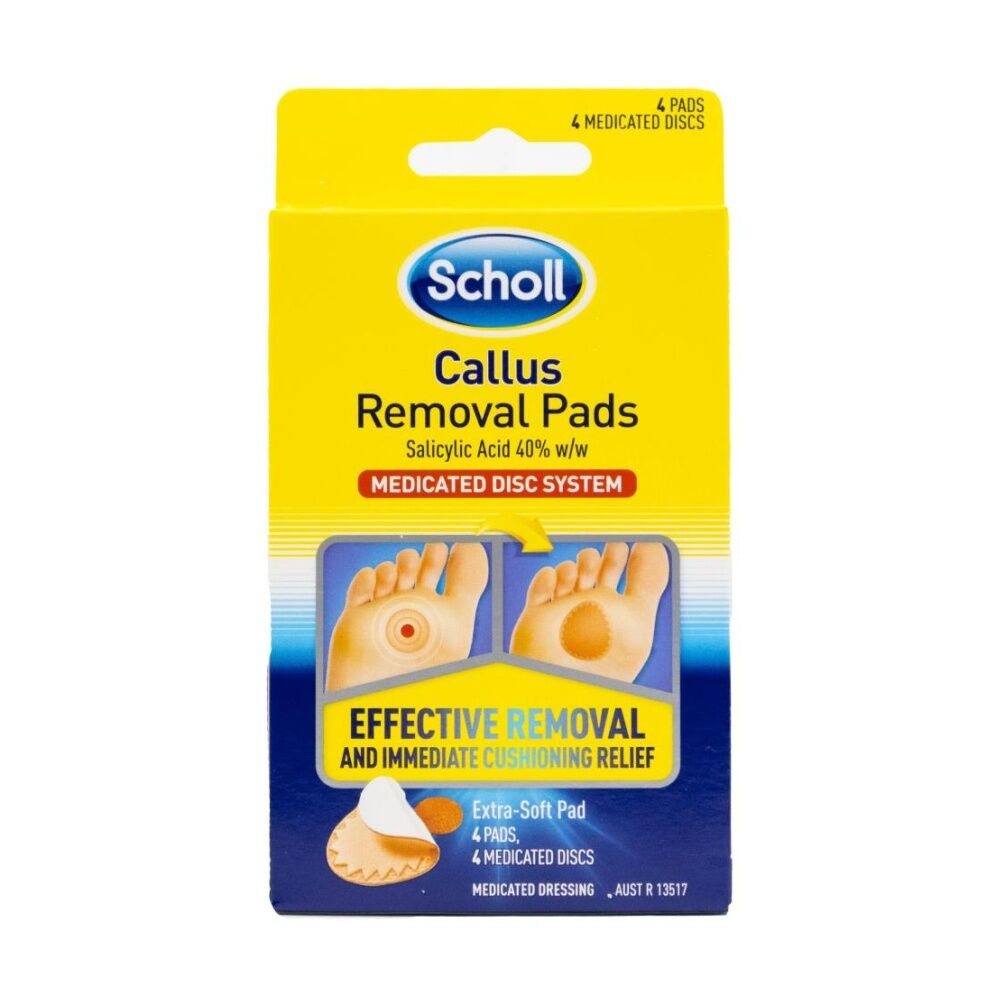Scholl Callus Removal Pads Medicated Disc System Extra Soft (4 Pieces)