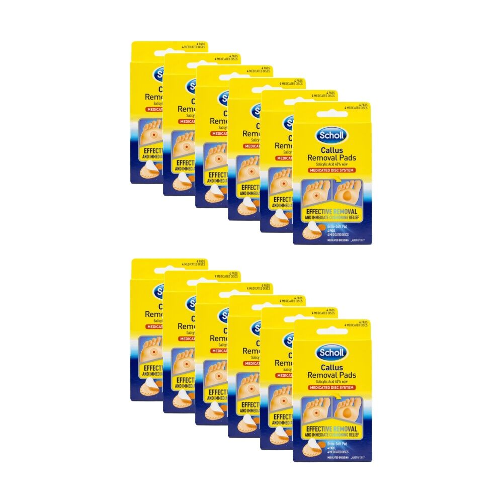 Scholl 4pc Scholl Callus Removal Pads Medicated Disc System Extra Soft (12 Pack)