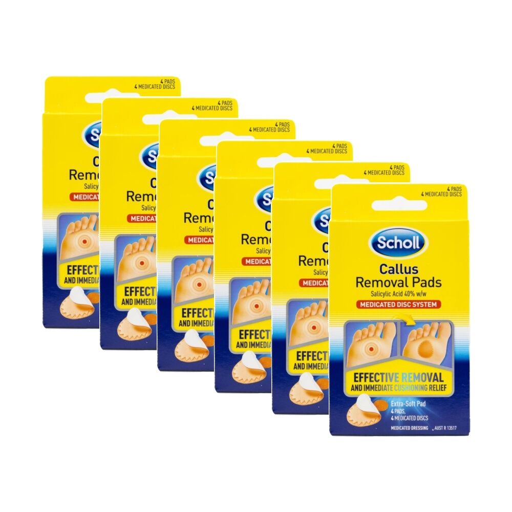Scholl 4pc Scholl Callus Removal Pads Medicated Disc System Extra Soft (6 Pack)