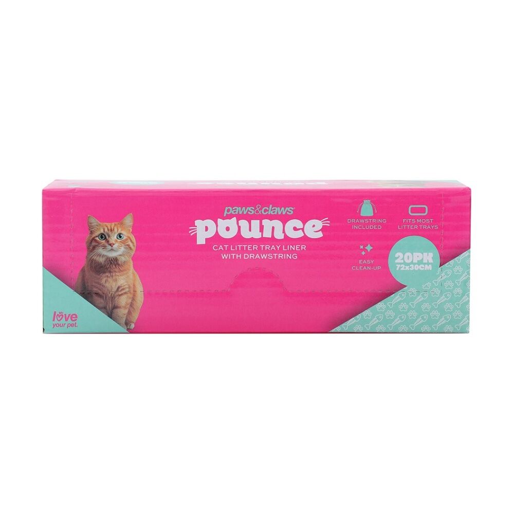 Paws and Claws Pounce Pet Cat Litter Tray Liner Drawstring 72x30cm (20 Pieces) — image 2