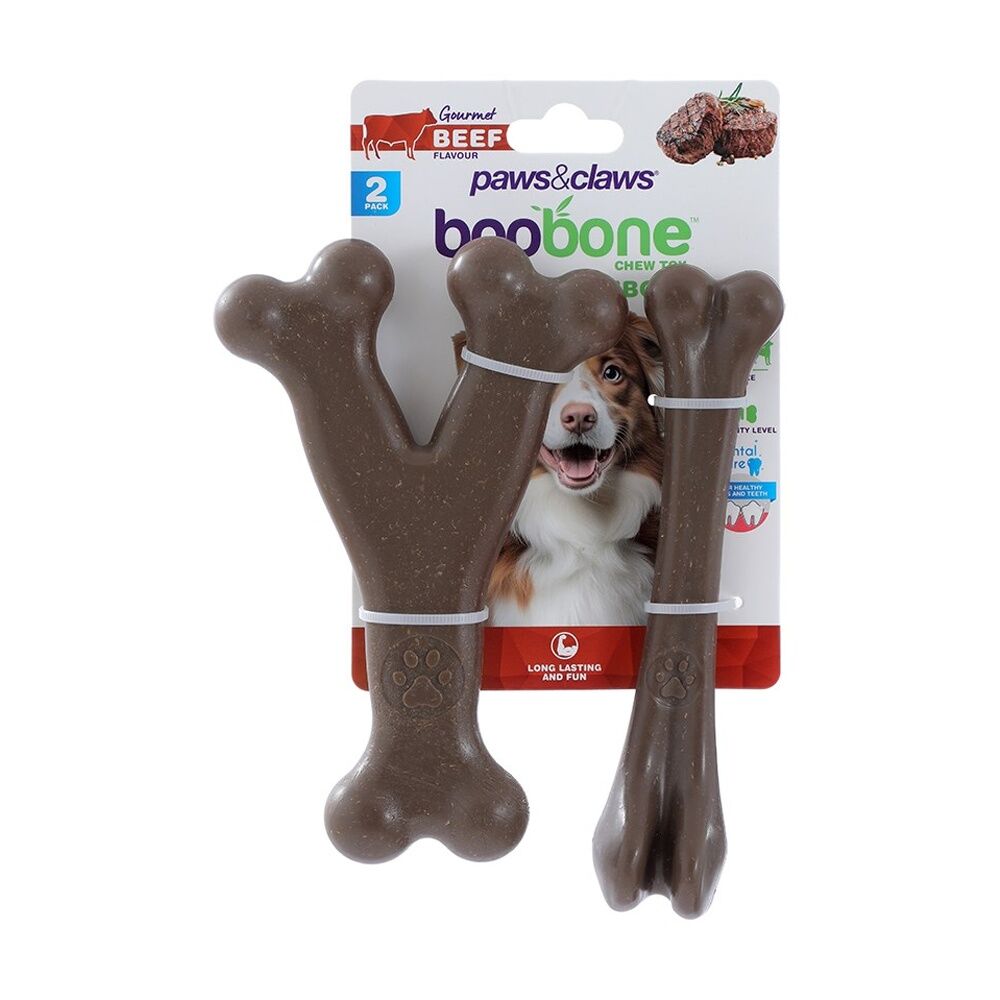 Paws and Claws 2pc Paws And Claws Pet Dog Cat Boobone Bone Wish Chew Toys Assorted (8 Pack) — image 5