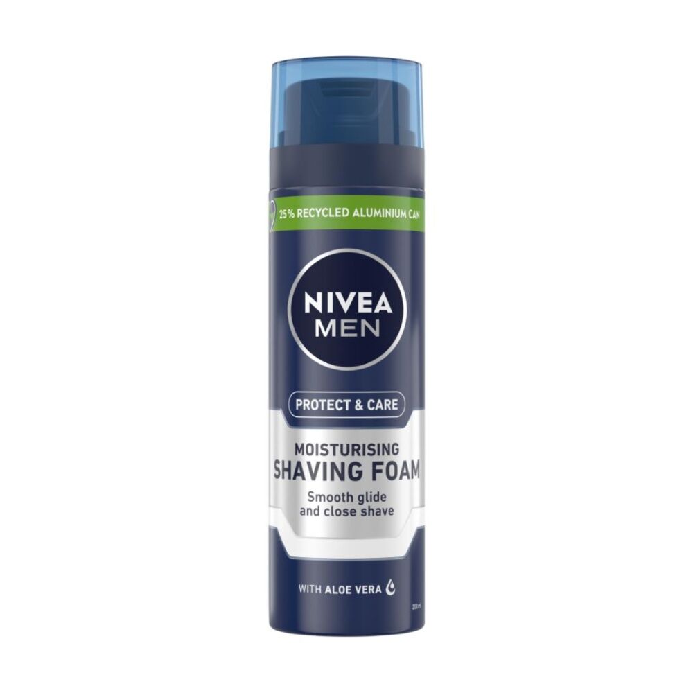 Nivea 200mL Shaving Foam Men Protect And Care Moisturising With Aloe Vera 200mL