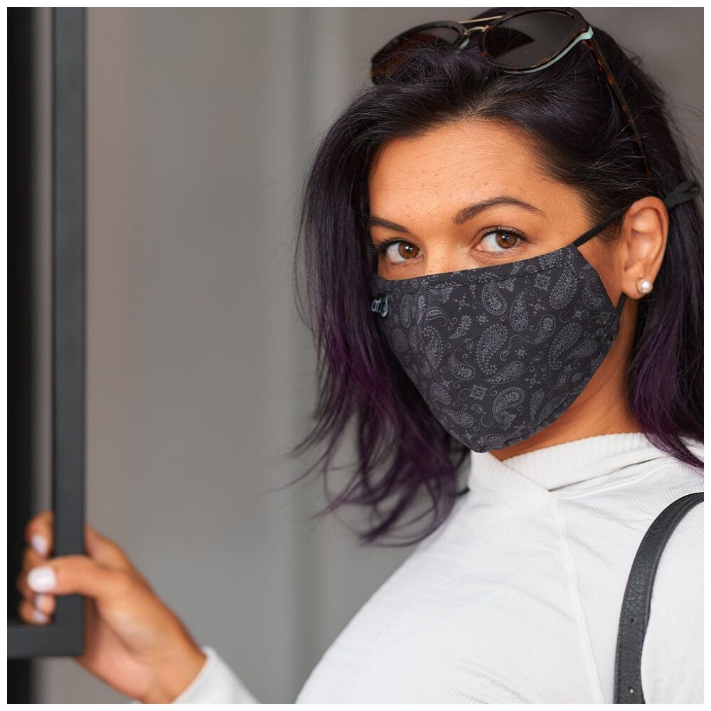 Annabel Trends Reusable Face Mask w/ Adjustable Ear Straps Black Gingham (6 Pack) — image 8