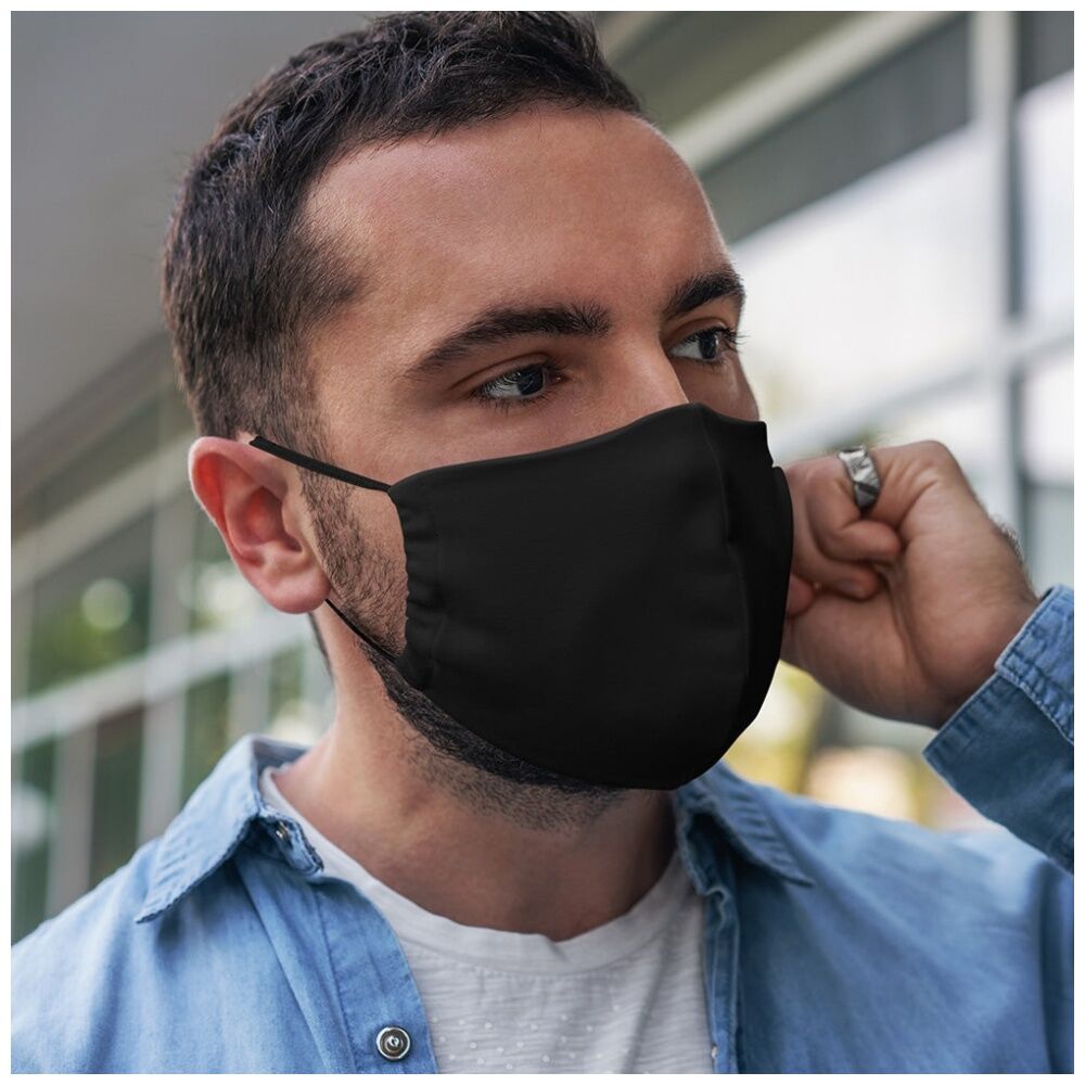 Annabel Trends Reusable Contoured Face Mask w/ Adjustable Ear Straps Black (3 Pack) — image 4