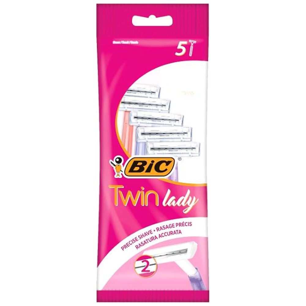 Bic Twin Blade Lady Sensitive Razors Reusable Multicolour (5 Pieces)