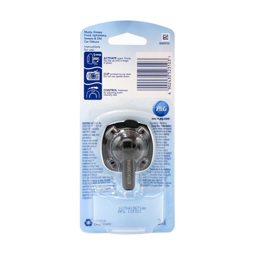 Ambi Pur 2mL Car Air Freshener Mini Clip NZ Springs - Odour Clear Technology - Adjustable Intensity - Long Lasting Up To 30 Days - Compact Design — image 2