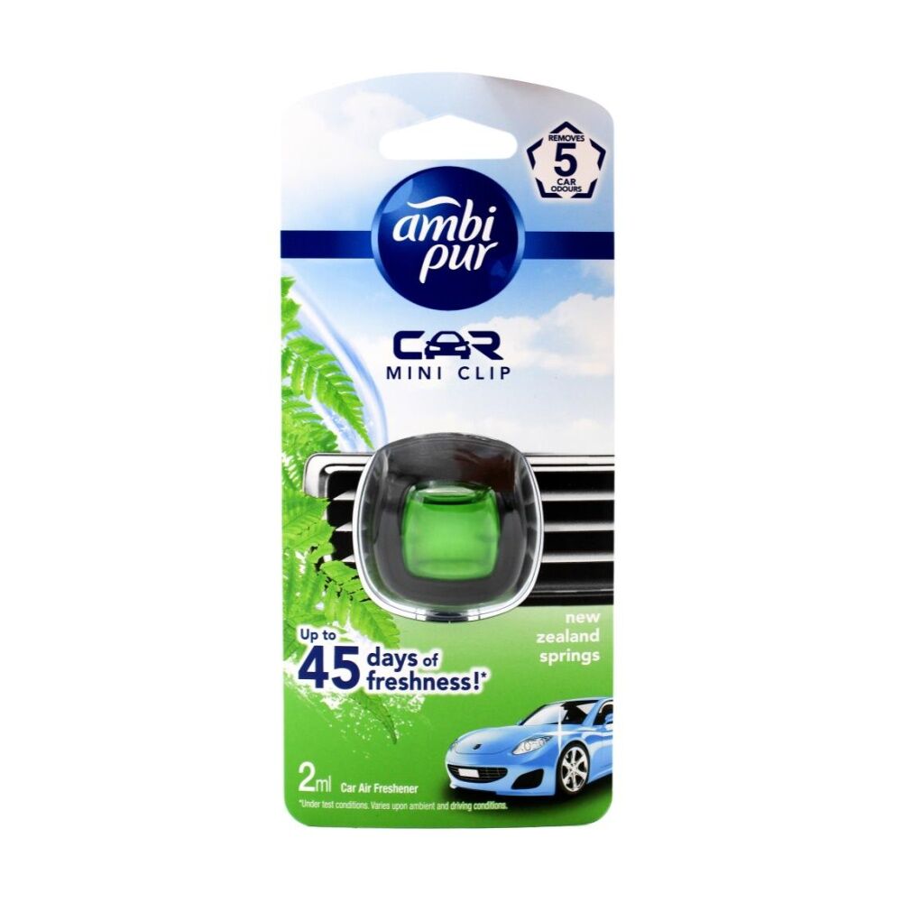 Ambi Pur Car Mini Clip Air Freshener w/ Intensity Dial New Zealand Springs (6 Pack) — image 2