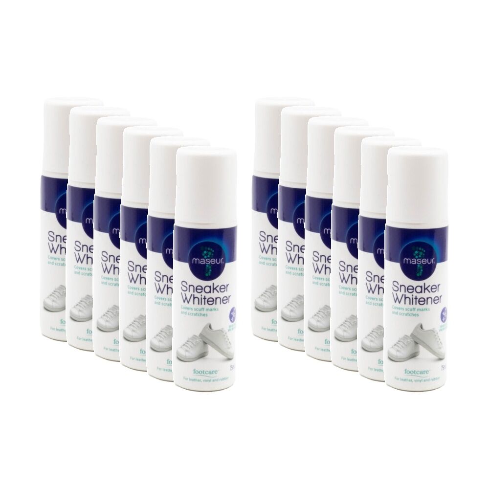 Maseur Sneaker Whitener Spray For Leather Vinyl & Rubber Shoes 75ml (12 Pack)