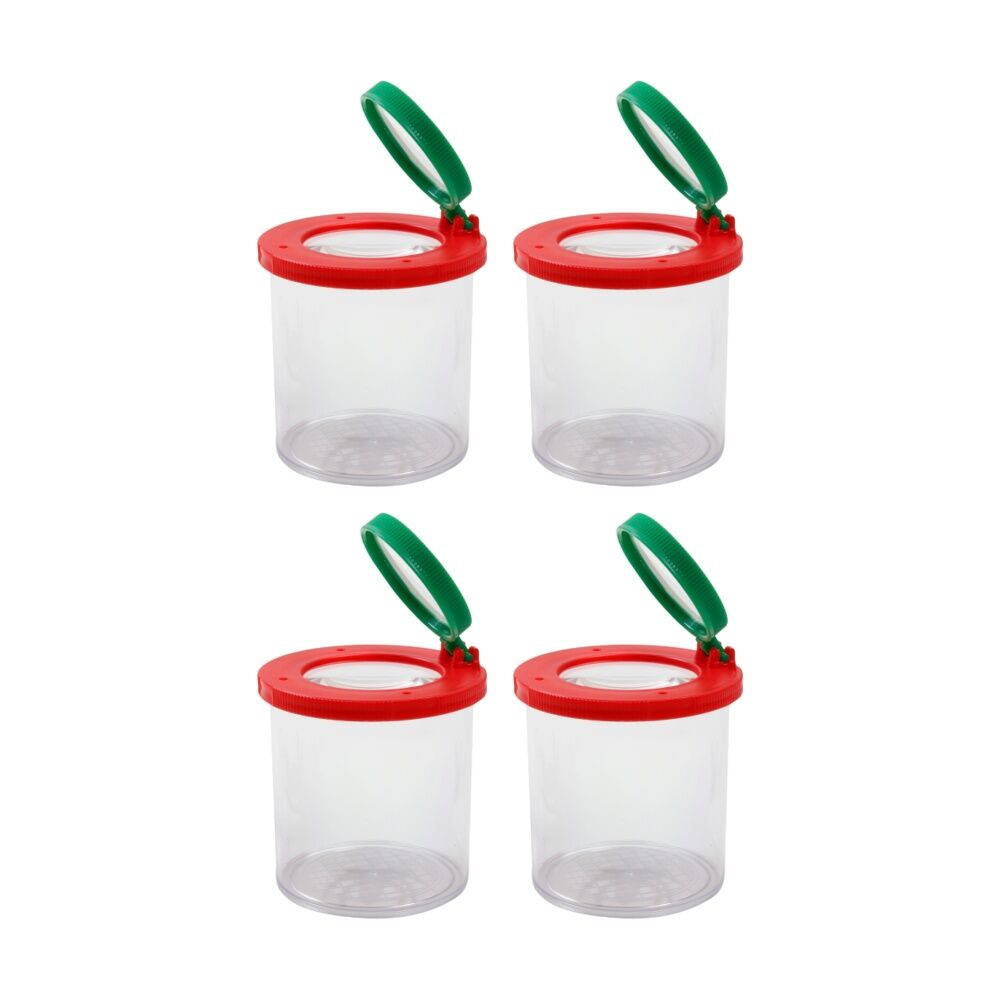 Vivaio Insect Box Bug Viewer w/ Dual 2x And 3.5x Magnifying Lids 3y+ (4 Pack)