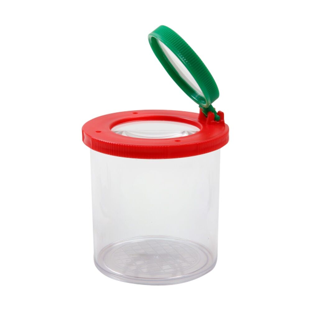 Vivaio Insect Box Child Friendly Bug Viewer Dual Magnifying Lids 2x and 3.5x Clear Plastic Chamber with Air Holes Educational Science Toy for Kids 3