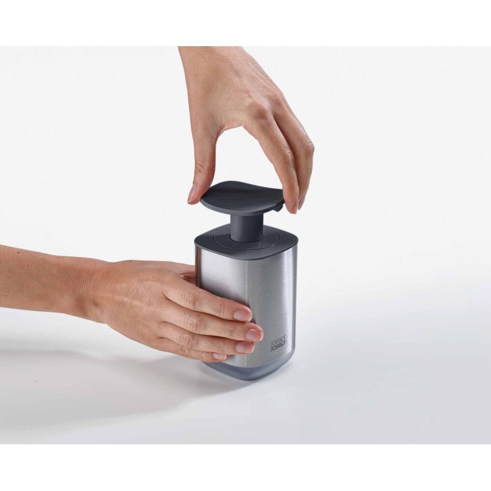 Joseph Joseph Presto Steel Soap Dispenser Grey 350ml Easy-Push Pump (2 Pack) — image 4
