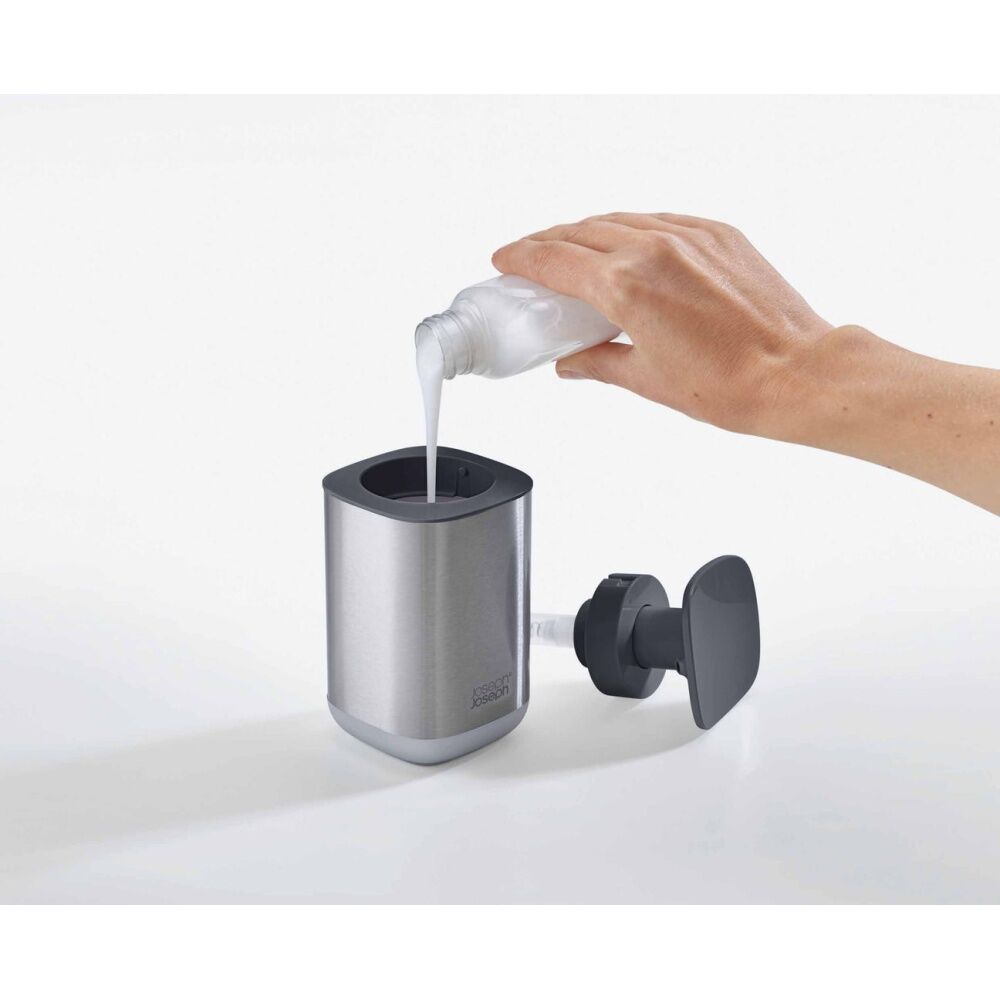 Joseph Joseph Presto Steel Soap Dispenser Grey 350ml Easy-Push Pump (2 Pack) — image 5
