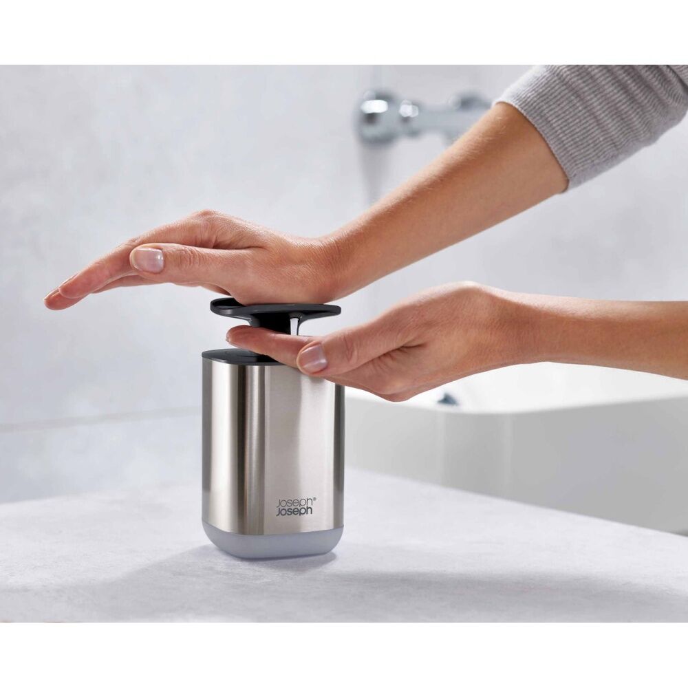 Joseph Joseph Presto Steel Soap Dispenser Grey 350ml Easy-Push Pump (2 Pack) — image 3