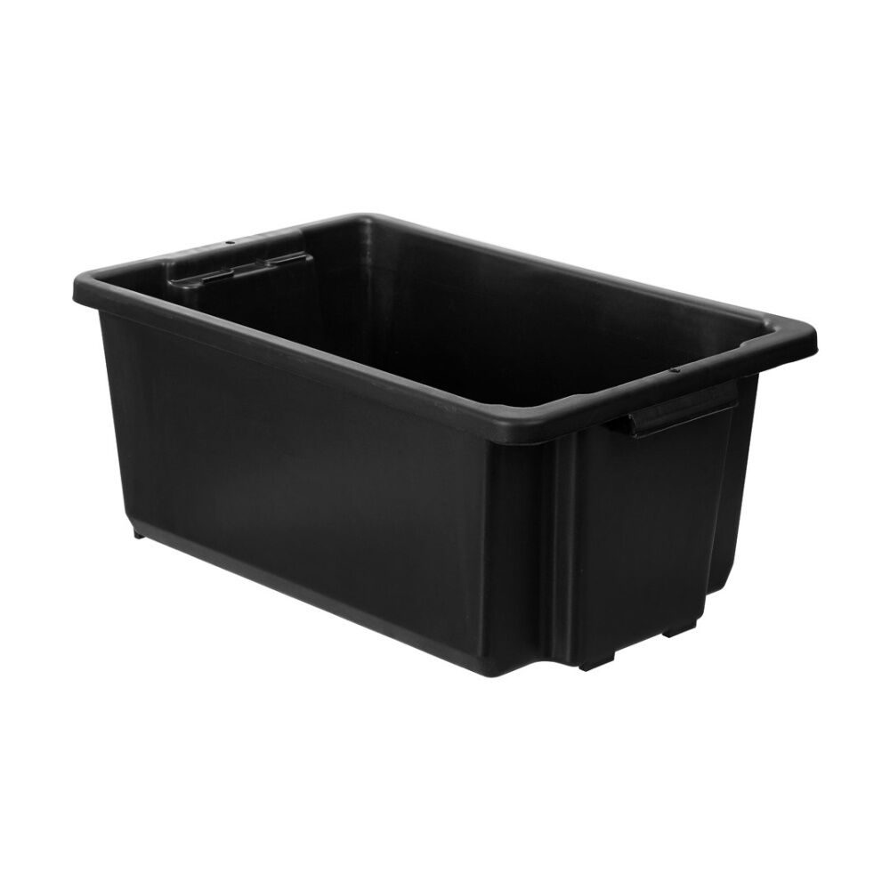 Boxsweden 67x41x28cm Black Heavy Duty Durable Storage Crate 54L — image 2