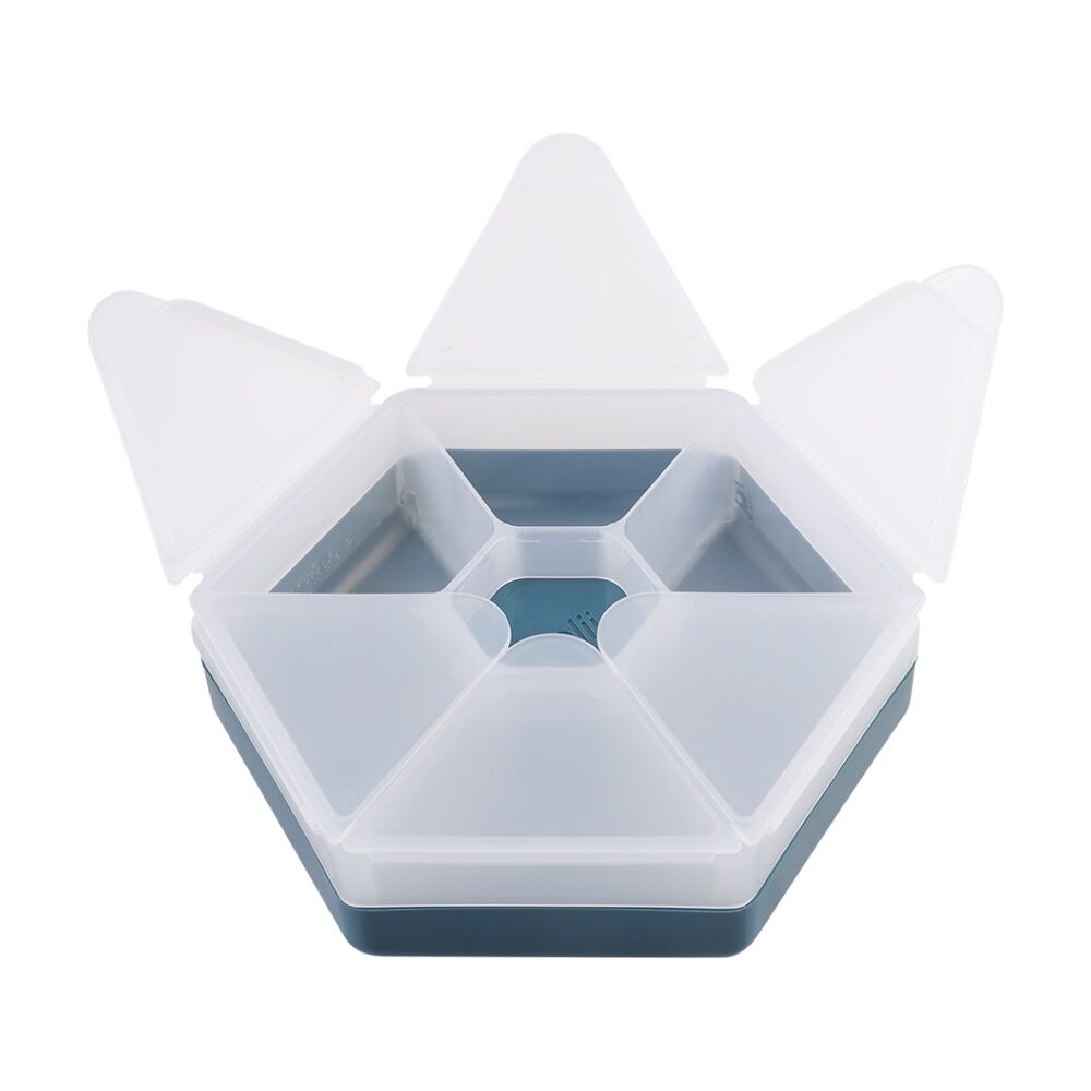 Melii Kids 6 Compartment Hexagon Snackle Lunch Box Container Blue 798ml (2 Pack) — image 5