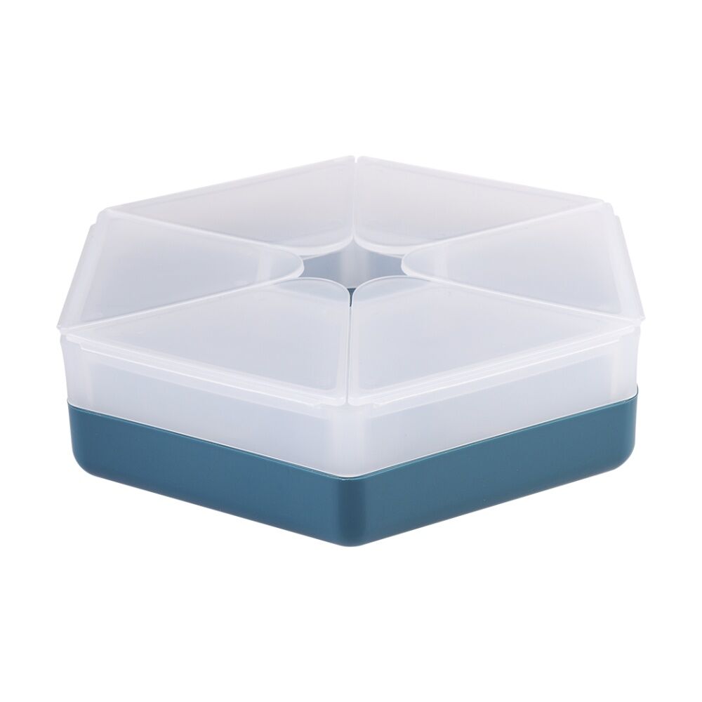 Melii Kids 6 Compartment Hexagon Snackle Lunch Box Container Blue 798ml (2 Pack) — image 7