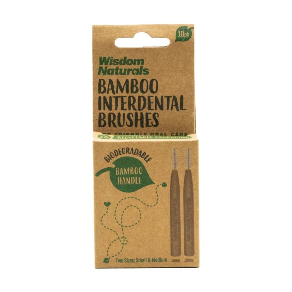 Wisdom 10pc Wisdom Bamboo Interdental Brushes Teeth Cleaning Small/Medium (12 Pack) — image 2