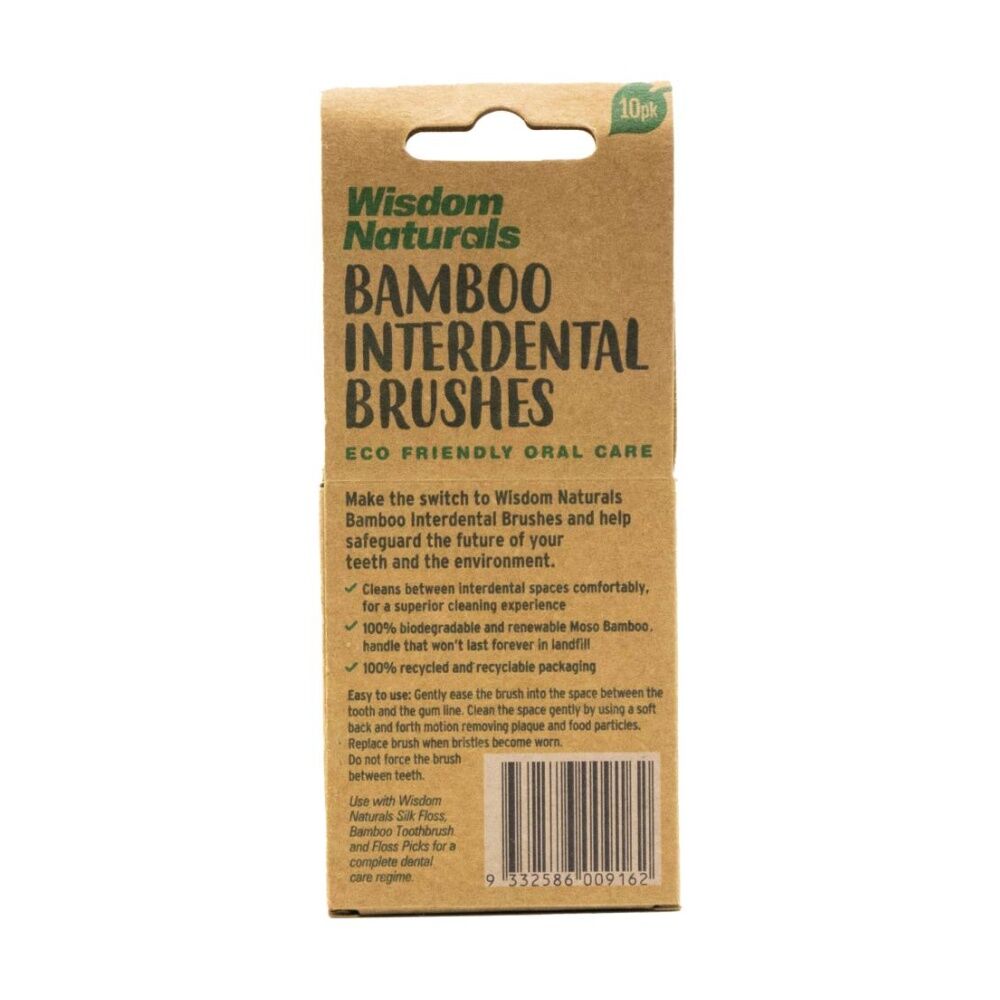 Wisdom Bamboo Interdental Brushes Teeth Cleaning Small/Medium (10 Pieces) — image 2