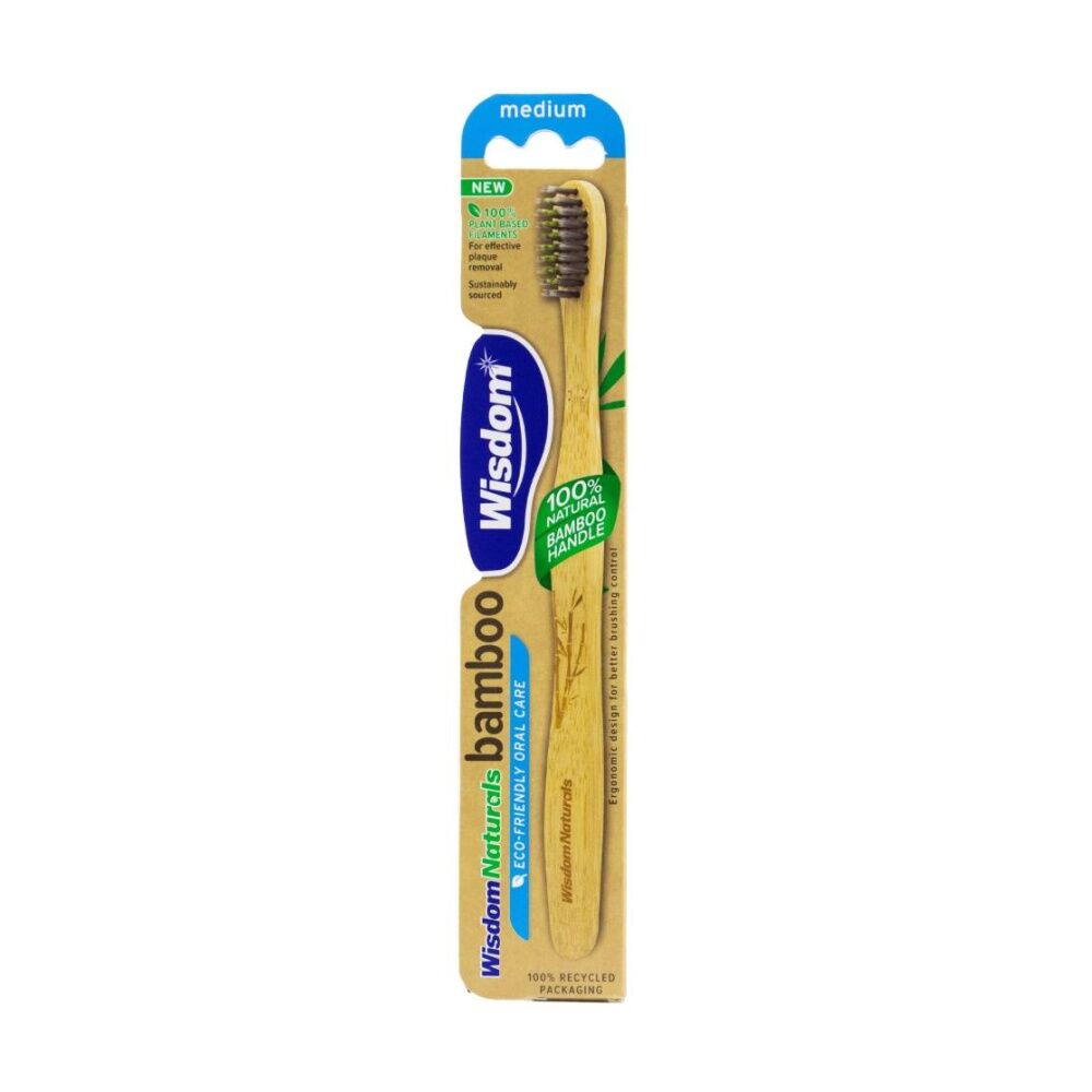 Wisdom Medium Bristle Naturals Earth Friendly Bamboo Toothbrush