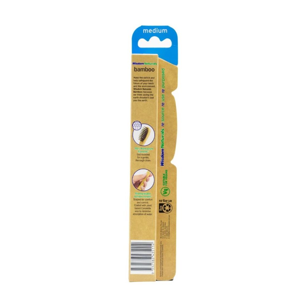 Wisdom Medium Bristle Naturals Earth Friendly Bamboo Toothbrush — image 2