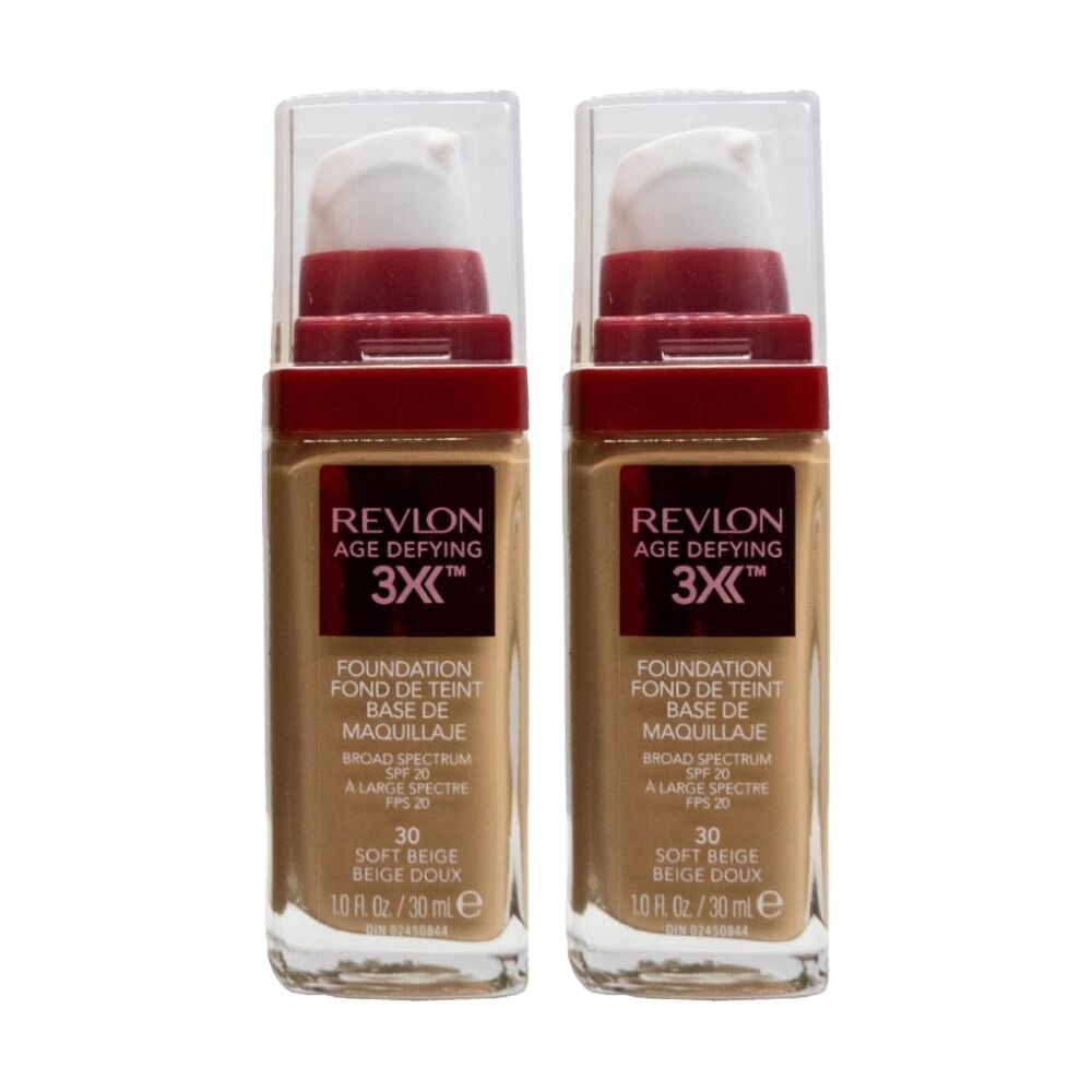 Revlon Age Defying SPF20 Foundation Soft Beige 30 30ml (2 Pack)