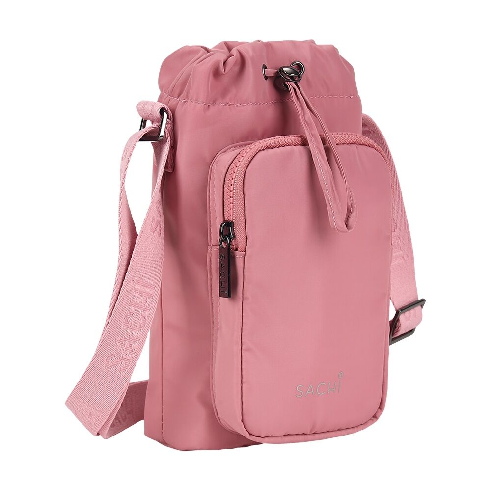 Sachi Crossbody Lite Insulated Bottle Bag With Adjustable Strap Blush Sachi