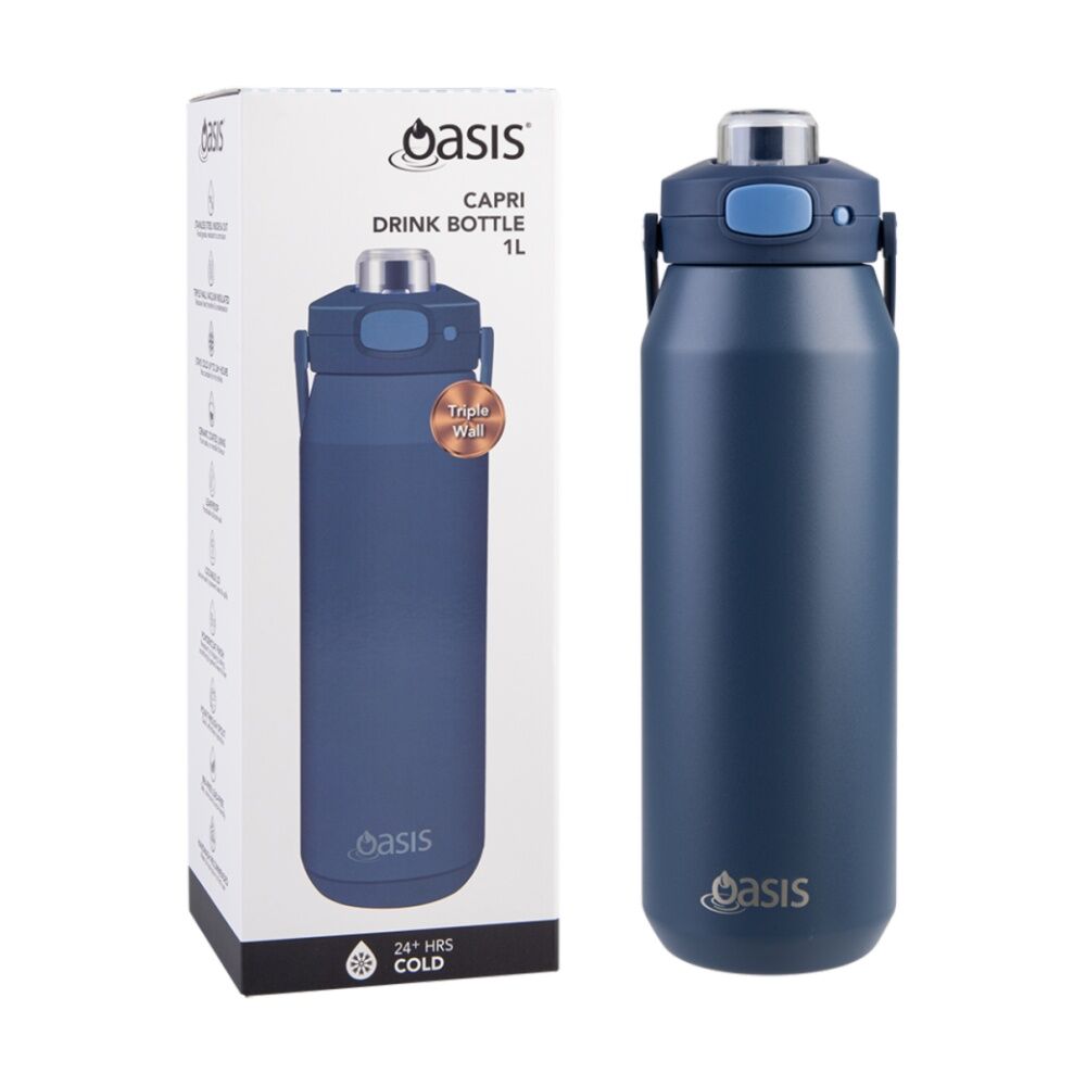 Oasis Double Wall Insulated Drink Bottle 1L Indigo — image 2