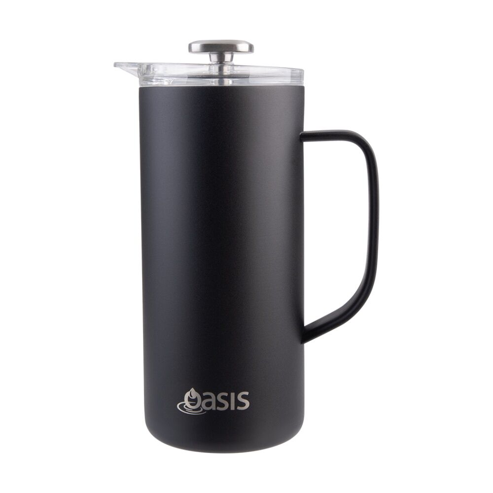 Oasis Stainless Steel Double Wall Insulated Coffee Press 4 Cup Black 600ml Oasis