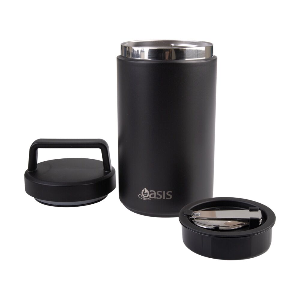 Oasis Stainless Steel D/Wall Insulated Food Flask w/ Handle Black 700ml Oasis — image 2
