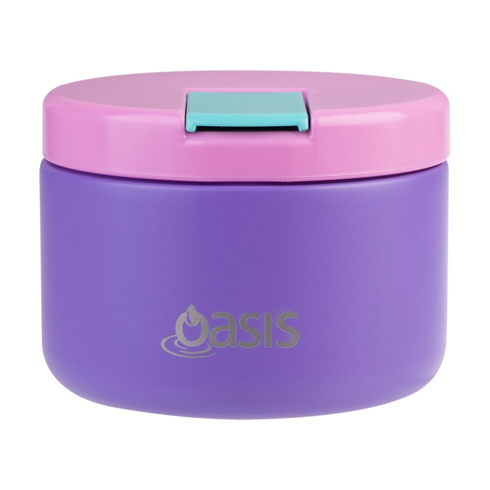 Oasis Stainless Steel Double Wall Insulated Food Flask Mermaid Purple 300ml Oasis