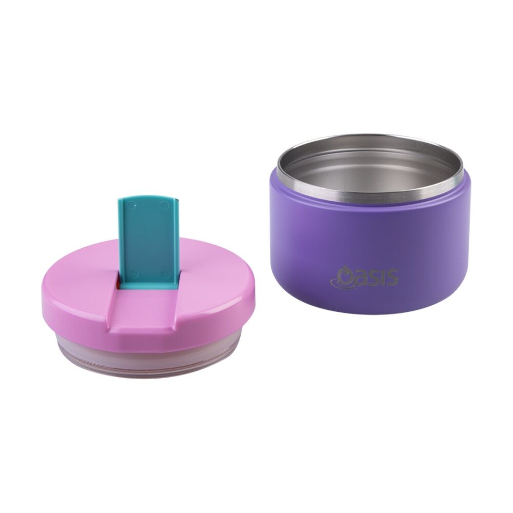 Oasis Stainless Steel Double Wall Insulated Food Flask Mermaid Purple 300ml Oasis — image 4